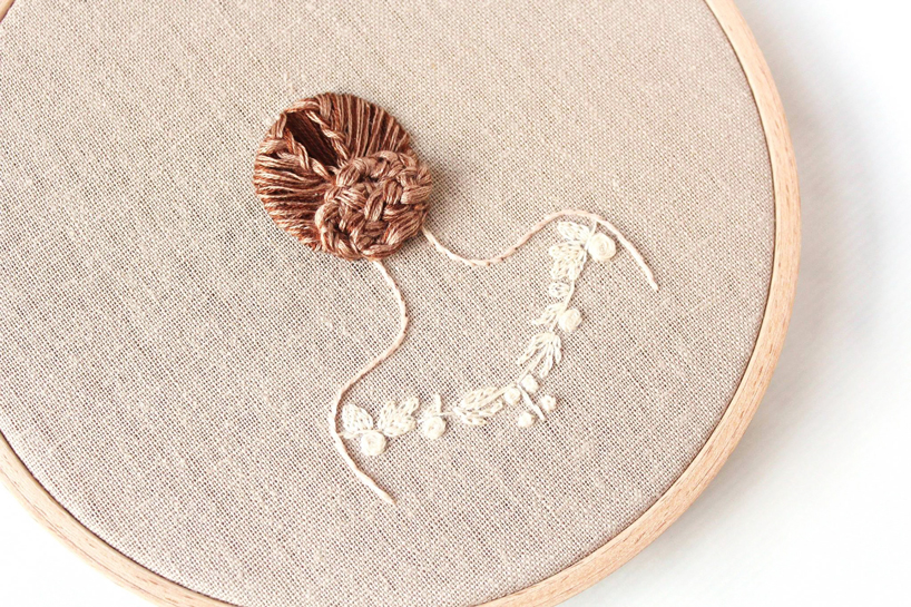 embroidery artist bernita broderi uses flowing thread to create 3D