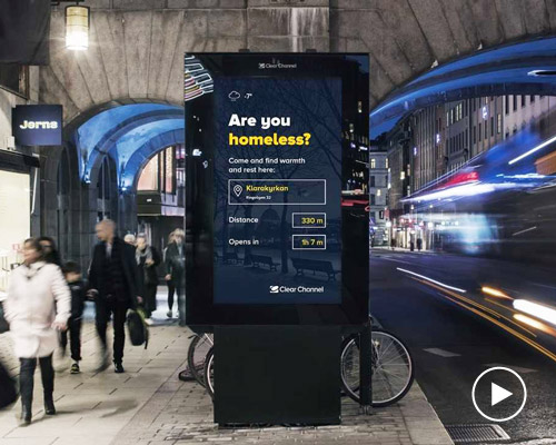 clear channel uses digital billboards to help the homeless find shelter in sweden