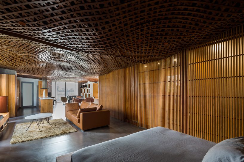 Cta Tops Vietnam Apartment With Cloud Of Interlaced Wood