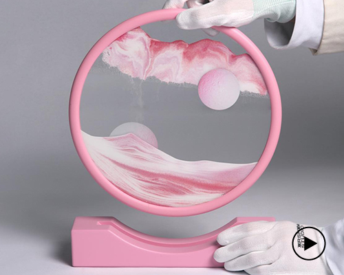 daniel arsham debuts limited edition pink version of 'sand circle' sculpture