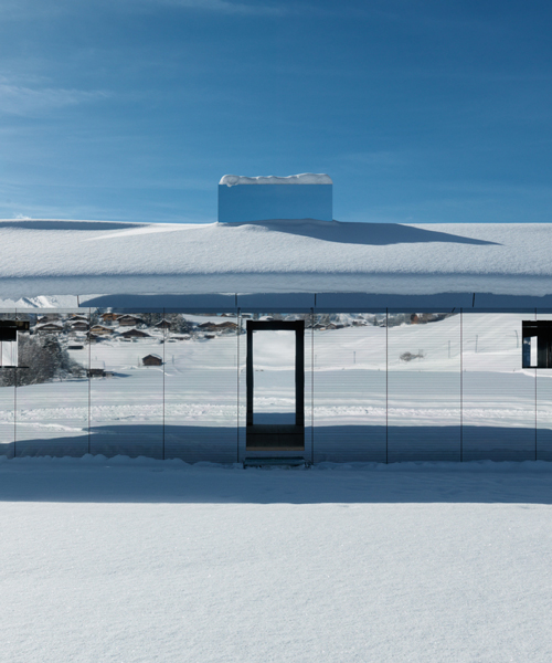 doug aitken puts a mirage on a snowy mountain landscape