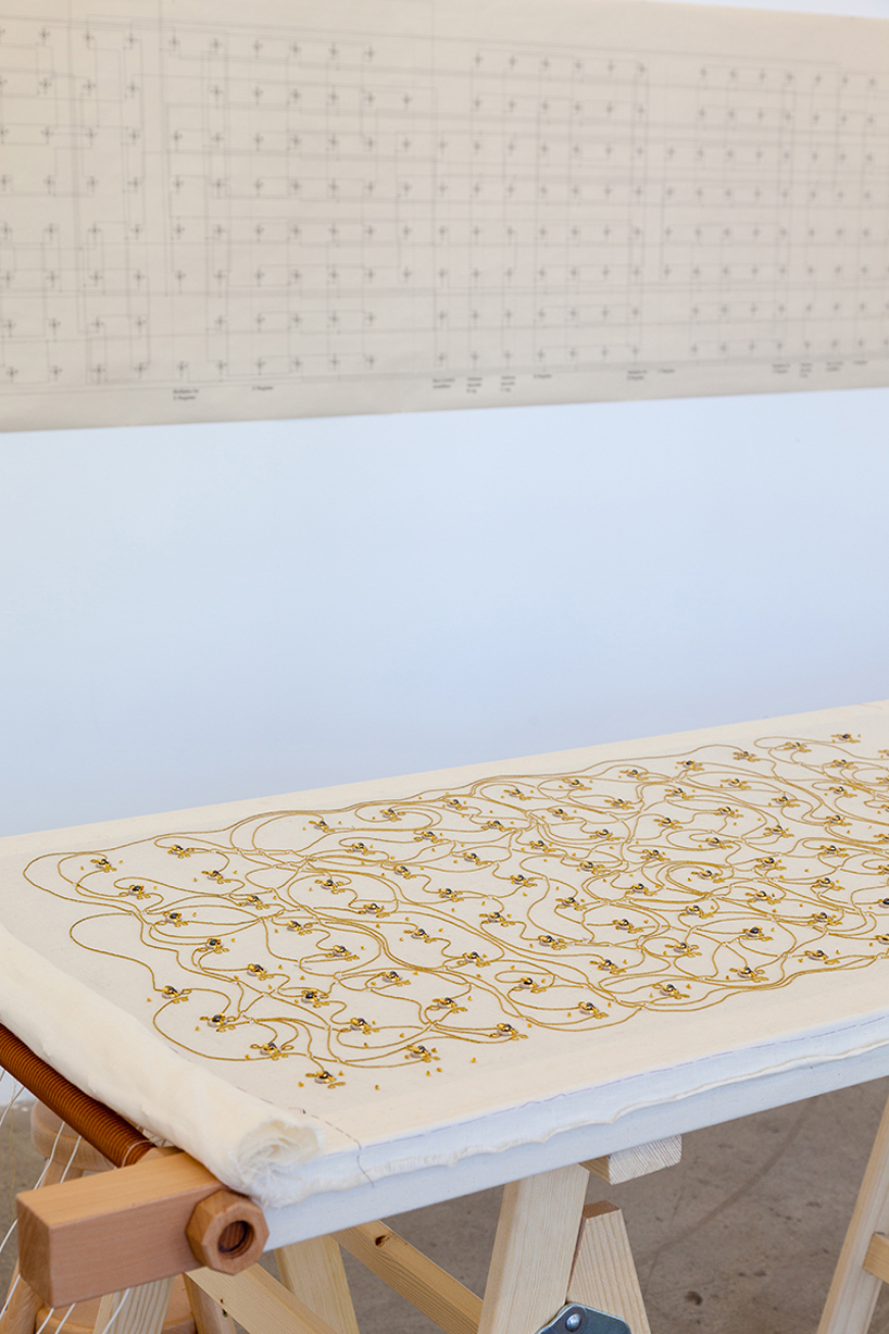 irene posch + ebru kurbak build programmable computer using golden thread embroidery