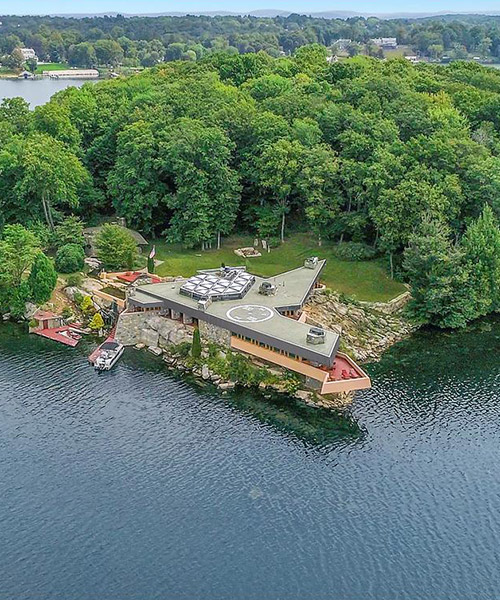 frank lloyd wright-inspired house on a private island on the market for $12.9M