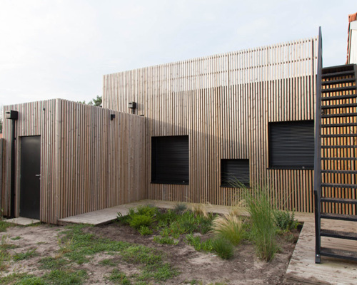 senecio clads seaside house on the coast of france in perforated pinewood