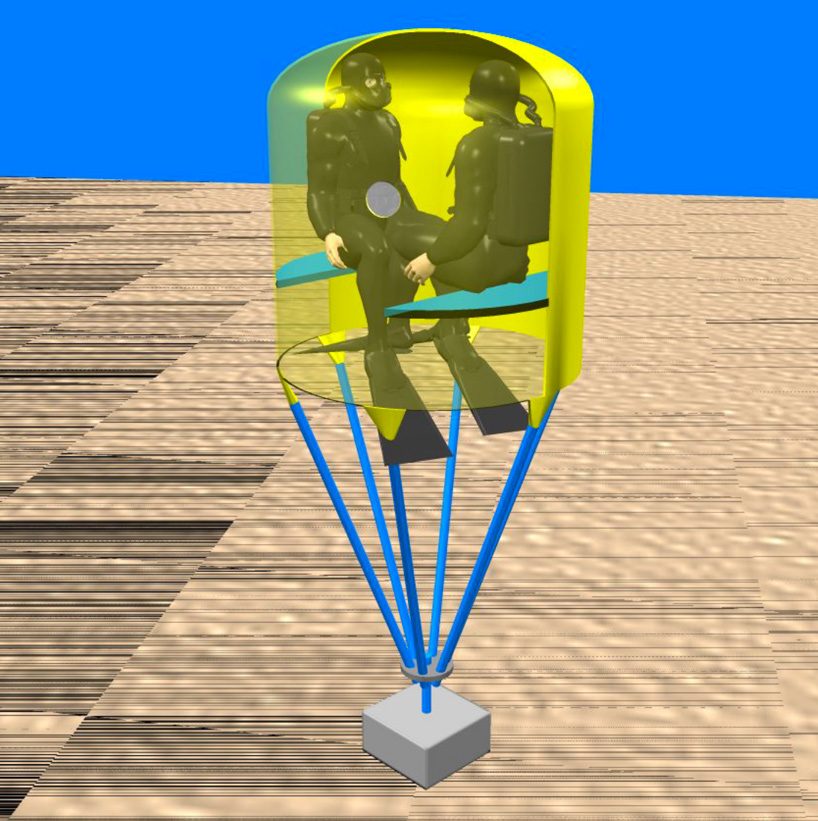 ocean space habitat is an inflatable tent that lets you camp underwater