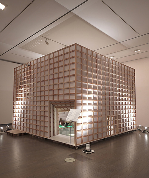 artists install 'five elements tea room' made of concentric layers of shoji screens