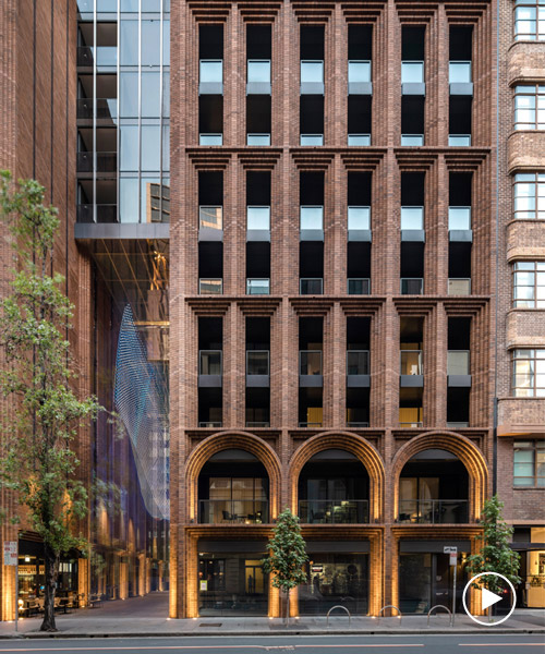 koichi takada architects uses over 300,000 bricks to create 'arc' façade in sydney