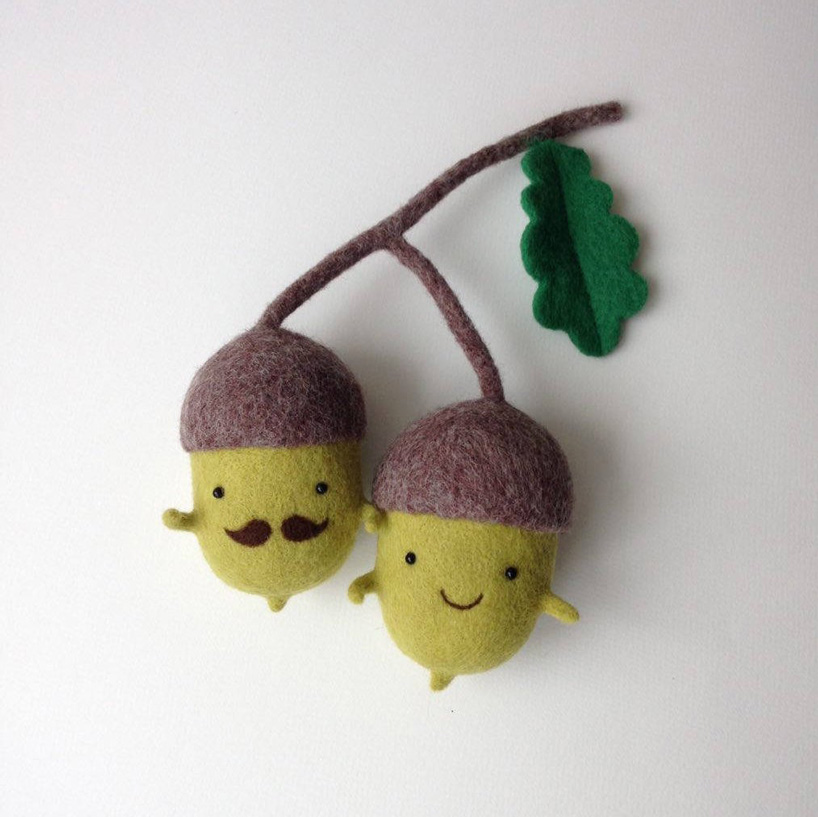 manooni's food and animal families are handcrafted using needle felted wool