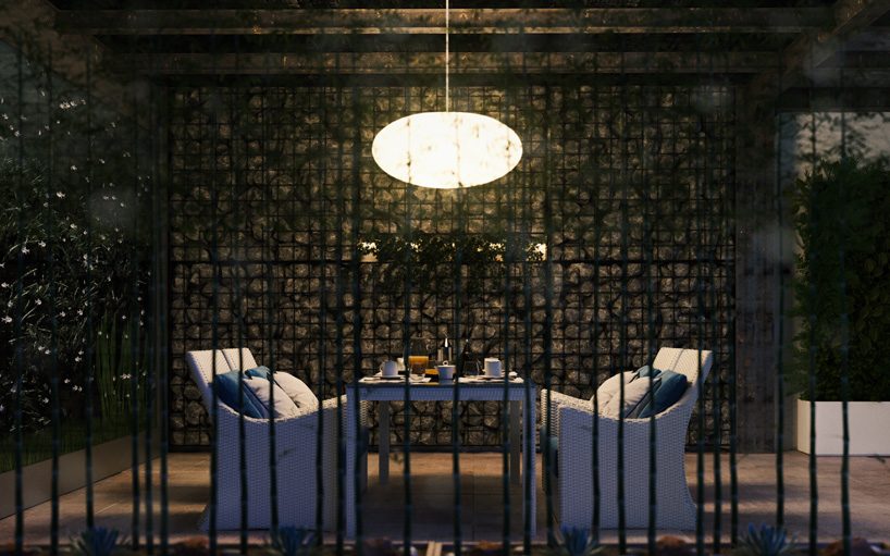 floor-to-ceiling gridded windows compose the façade of this residential complex in cyprus