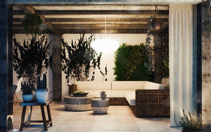 floor-to-ceiling gridded windows compose the façade of this residential complex in cyprus