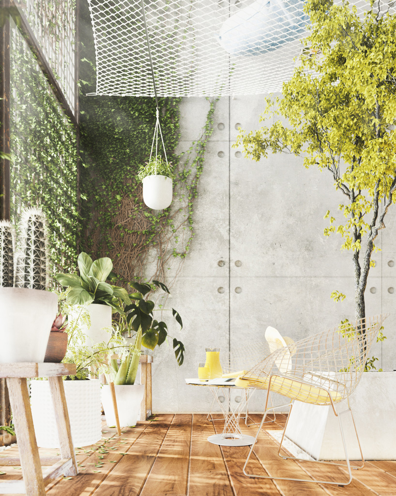 floor-to-ceiling gridded windows compose the façade of this residential complex in cyprus