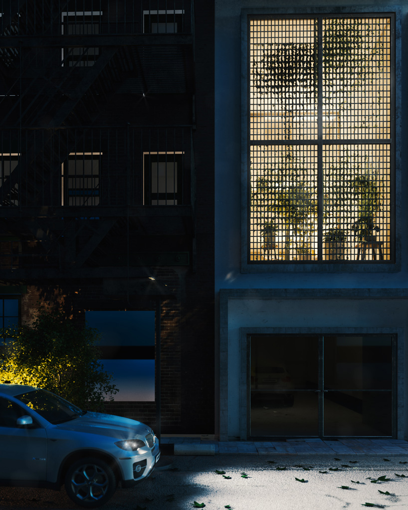 floor-to-ceiling gridded windows compose the façade of this residential complex in cyprus