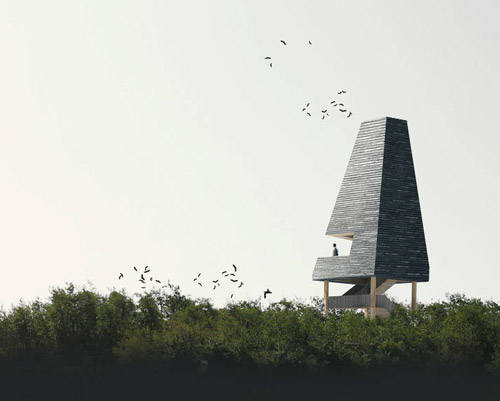 new landscape of amager nature park in copenhagen is defined by seven landmarks