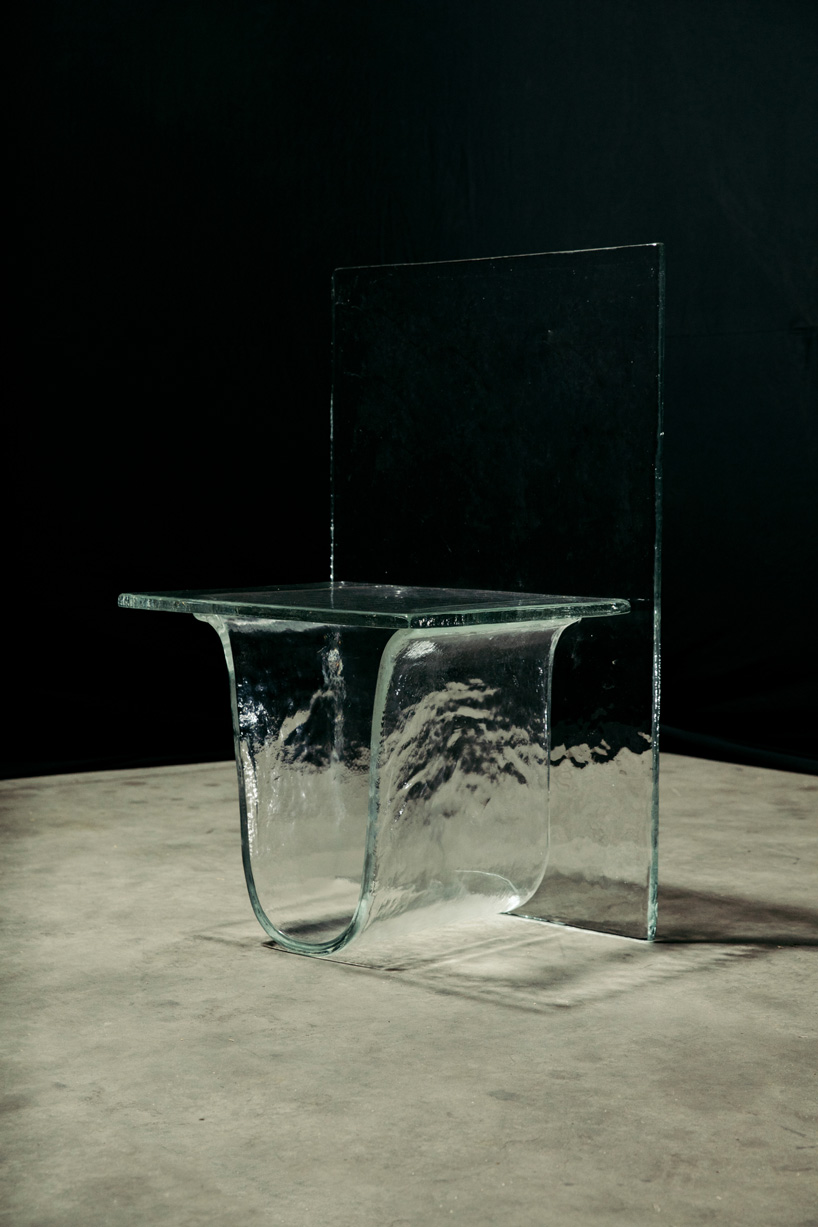  nendo and wonderglass collaborate on 'melt' collection of gravity formed furniture
