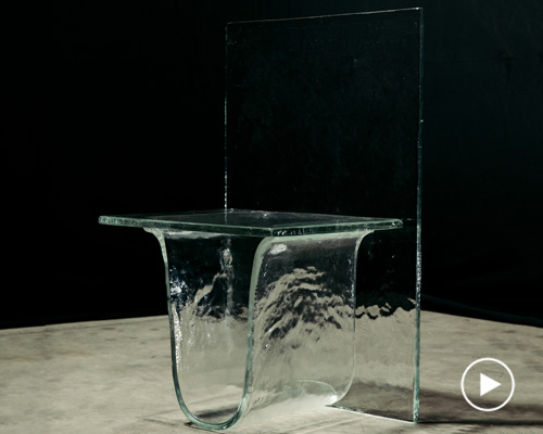 nendo and wonderglass collaborate on 'melt' collection of gravity formed furniture