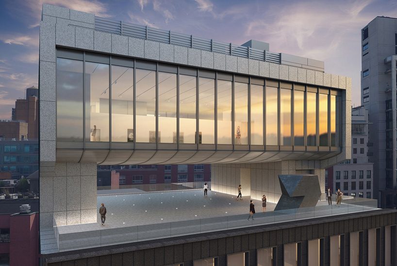 bonetti/kozerski clads the pace gallery NY headquarters in black volcanic stone and metal