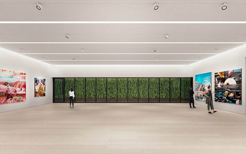 bonetti/kozerski clads the pace gallery NY headquarters in black volcanic stone and metal