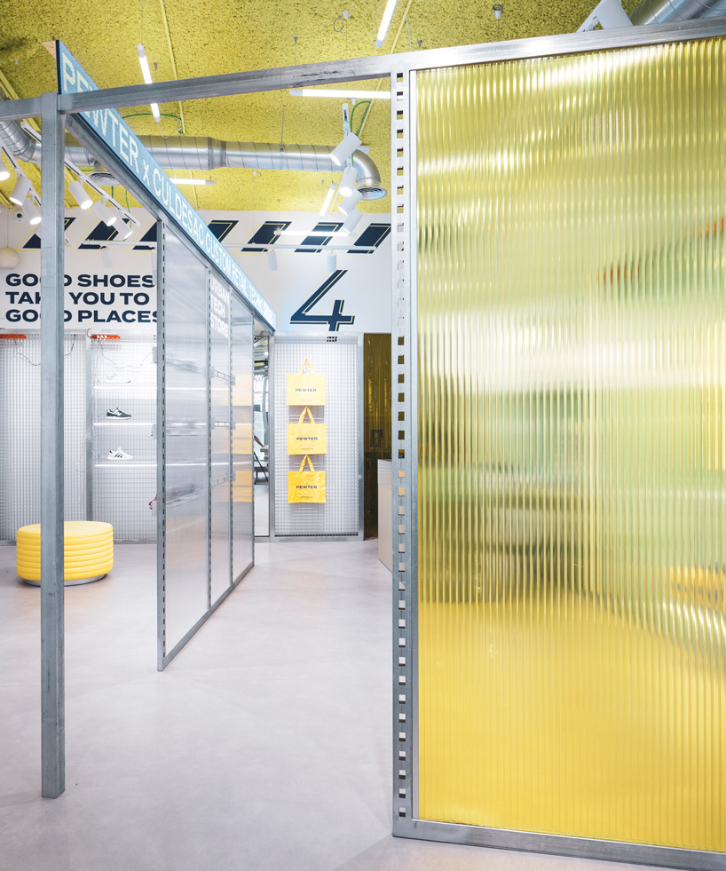 culdesac combines neon and yellow wool for the 'instagrammable' pewter store in valencia