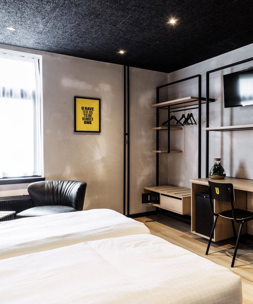 skinn creates stylish new york inspired interior for upstairs hotel in belgium