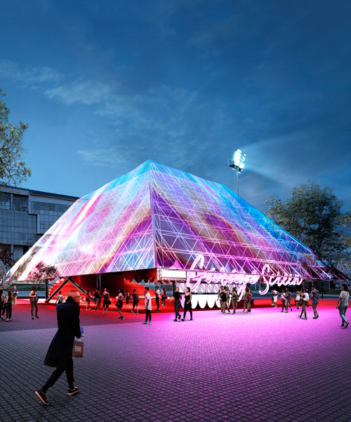 holographic pyramid by syndicate chosen for garage museum's summer cinema pavilion
