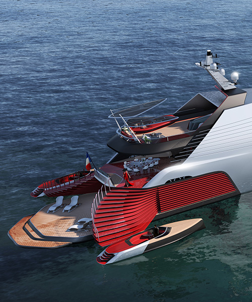 technicon designs carat 187 superyacht's exterior with split personalities