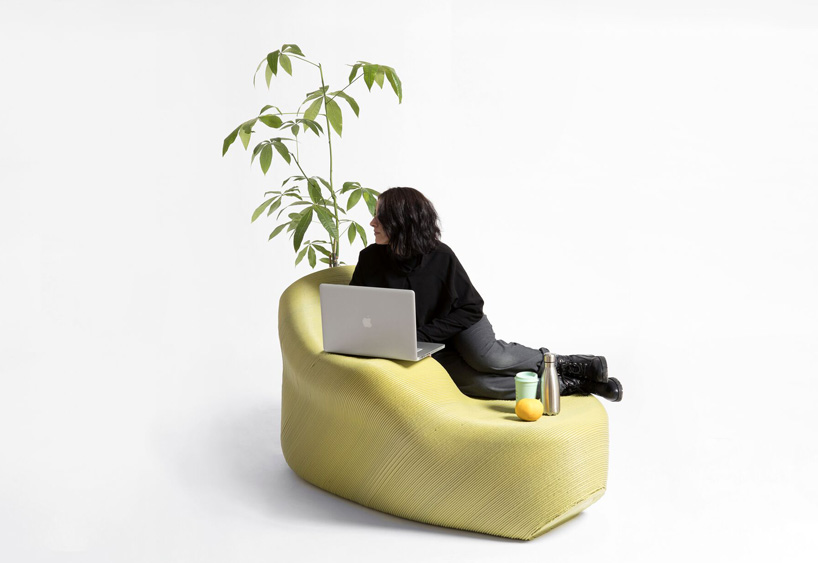 'zero waste lab' by the new raw turns citizens' plastic waste into 3D-printed street furniture