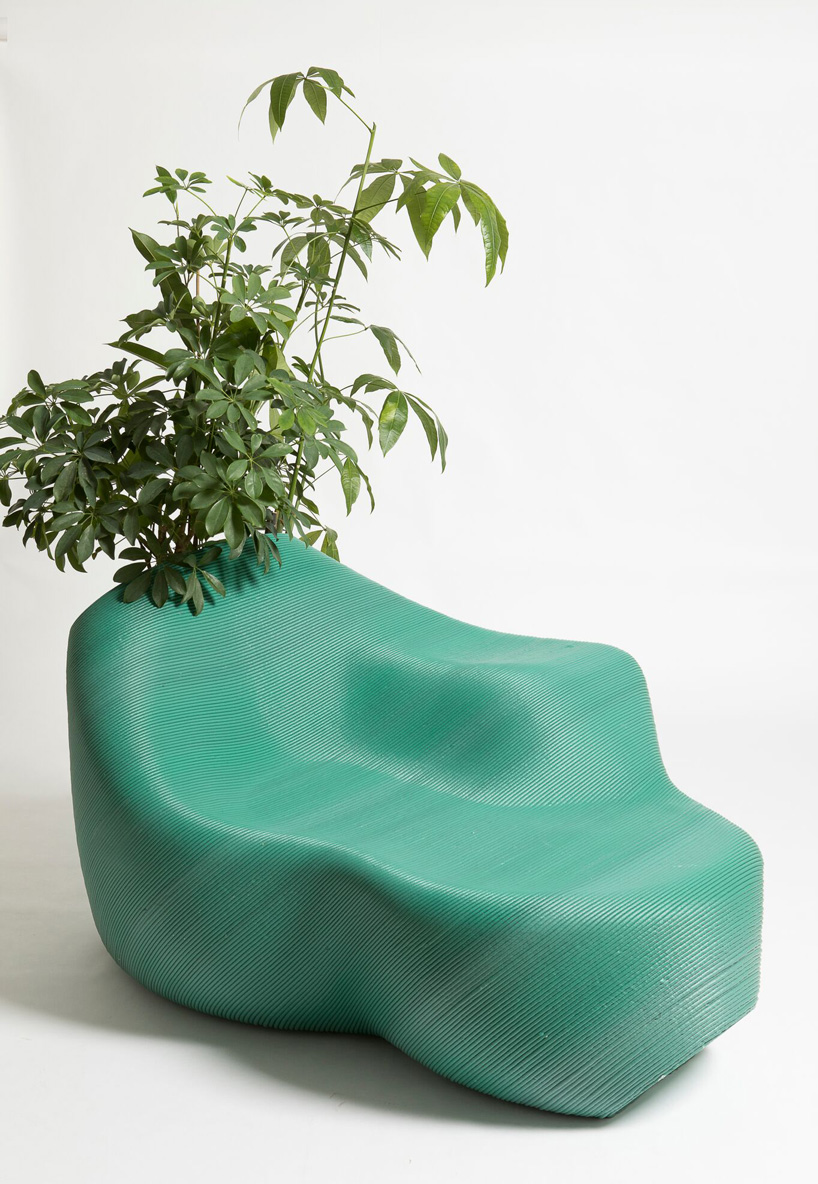 'zero waste lab' by the new raw turns citizens' plastic waste into 3D-printed street furniture