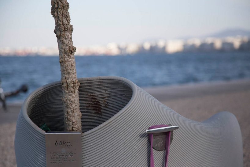 'zero waste lab' by the new raw turns citizens' plastic waste into 3D-printed street furniture