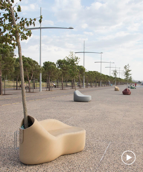'zero waste lab' by the new raw turns citizens' plastic waste into 3D-printed street furniture