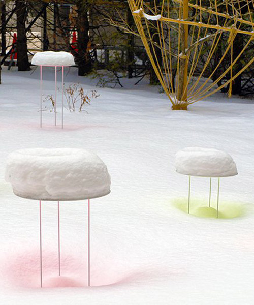toshihiko shibuya's snow pallet 11 forms doughnuts with vivid color reflections