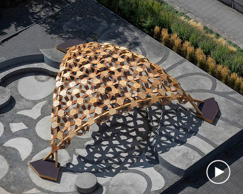 university of stuttgart builds biocomposite-based parametric pavilion