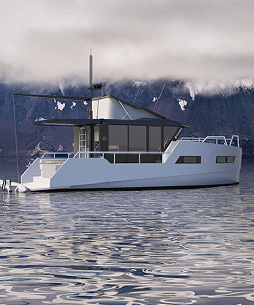 vik unveils electric boat that can be recharged from solar panels or wind power
