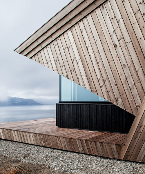 harsh conditions determine the striking shape of this mountaintop cabin