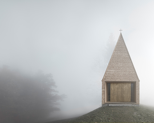 bernardo bader reconstructs a ruinous chapel overlooking the mountains of austria