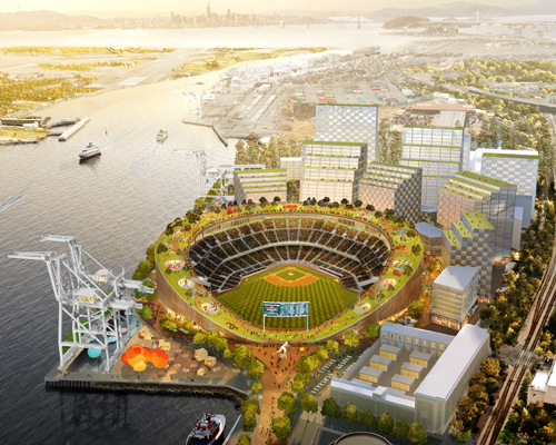 bjarke ingels group revises design for the oakland A's new ballpark