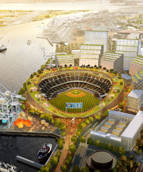 bjarke ingels group revises design for the oakland A's new ballpark