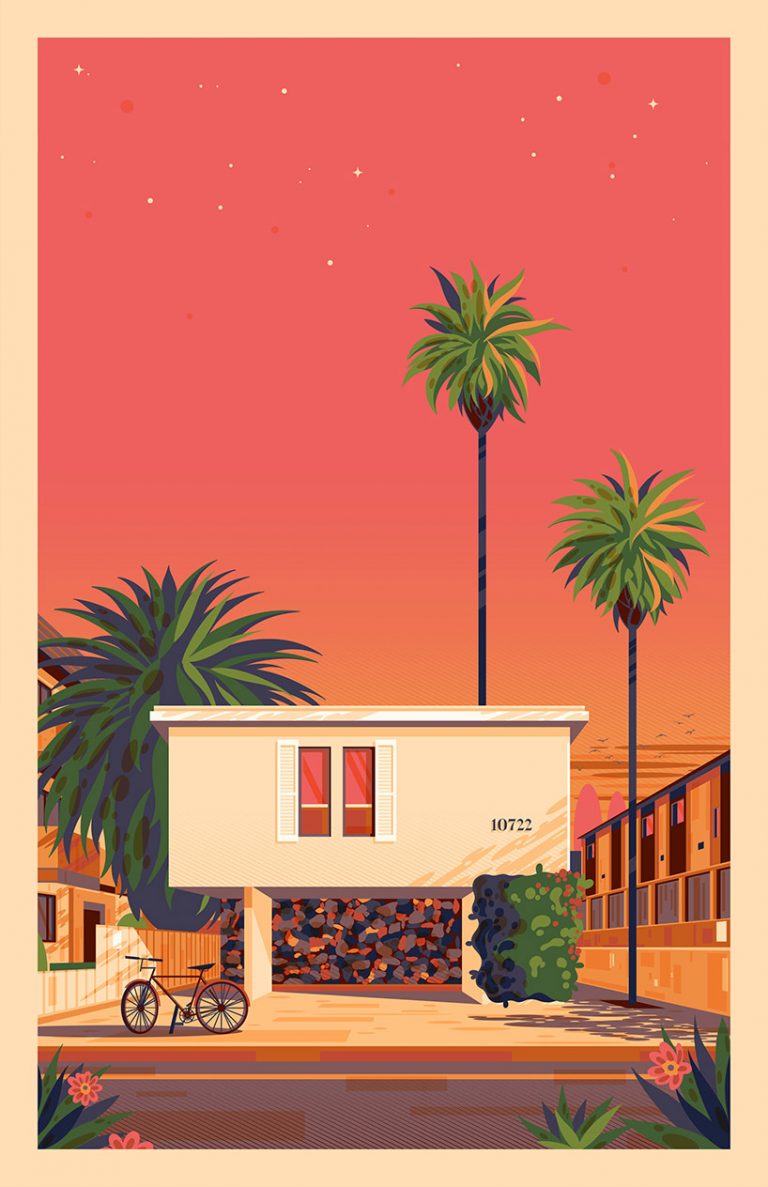 george townley conveys his admiration for LA through colorful illustrations