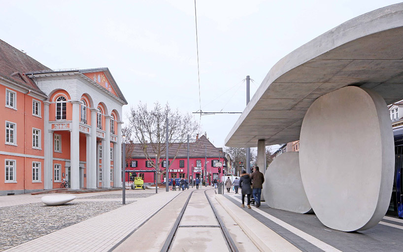 j. mayer h. erects sculptural concrete tram stop in kelh, germany designboom