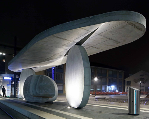 j. mayer h. erects sculptural concrete tram stop in kehl, germany