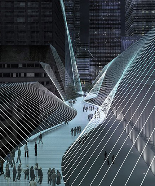 lissoni architettura proposes the 'high lines' bridge suspended from buildings in new york