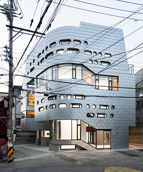 moon hoon integrates morse code into the facade of this house in seoul