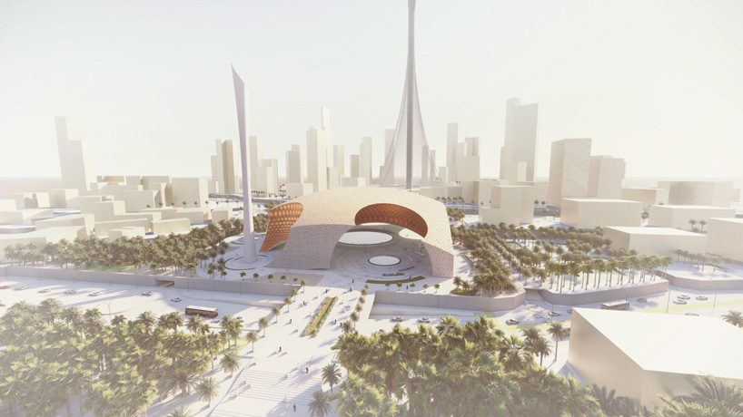  AMLGM proposes 'pearl mosque' with circular cut outs for the dubai creek harbor