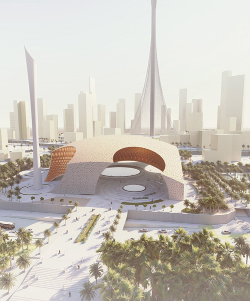 AMLGM proposes 'pearl mosque' with circular cut outs for the dubai creek harbor