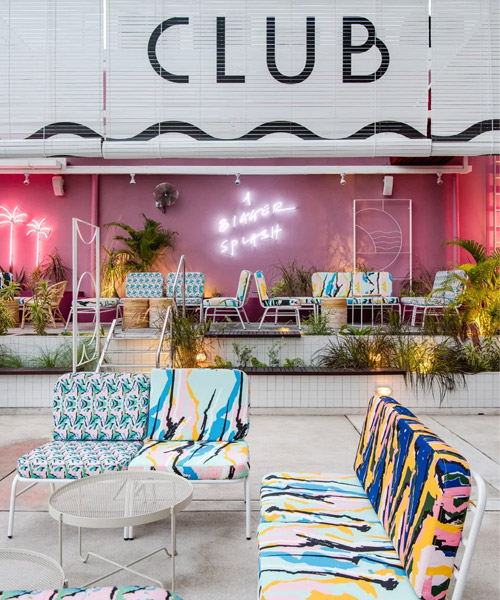 POW ideas captures retro neon style for the swimming club in kuala lumpur