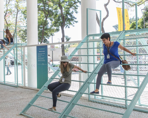 transborda installation by estudio chao invites people to climb the walls of a museum in rio