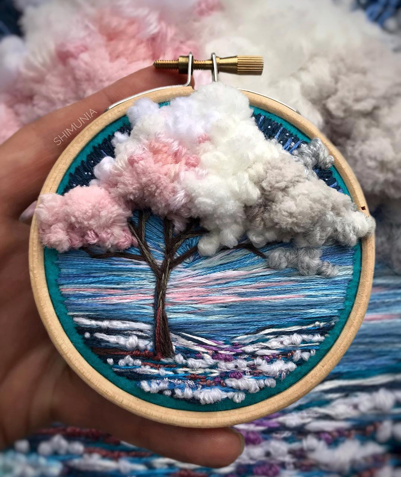 WOMENSART on X: Self-taught embroidery artist Vera Shimunia creates  embroidered work depicting landscapes #WomensArt  /  X