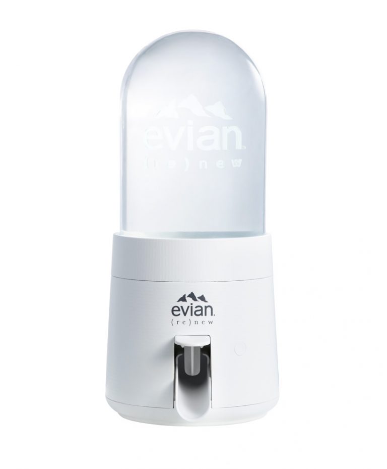 virgil abloh for evian launches collapsible bubble water appliance to