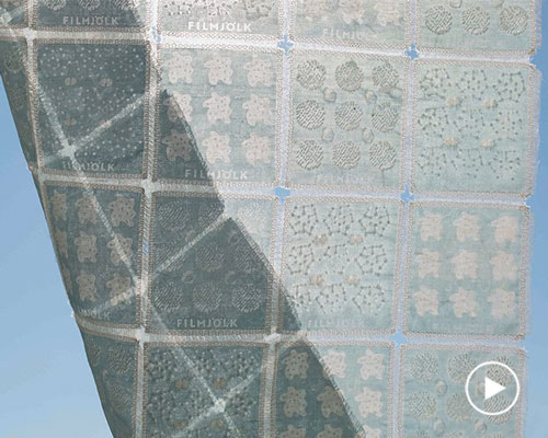 designer conserves soured milk in textiles repeating bacterial patterns