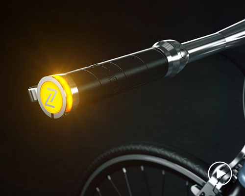 a handlebar-mounted bike light system that takes cues from car indicators
