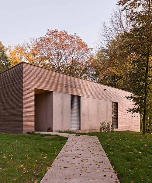 081 architekci forms timber-clad 'house in the woods' in poland